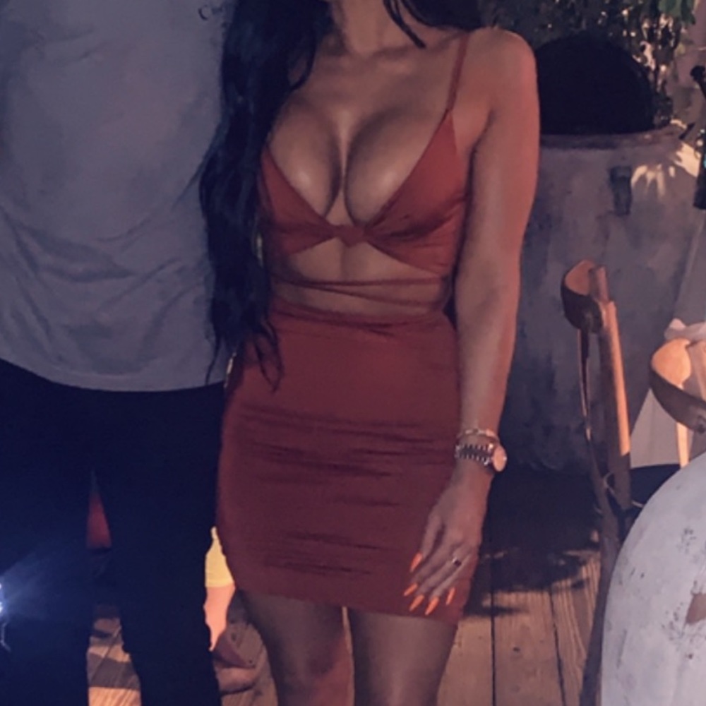 Forever 21 rust orange midi dress